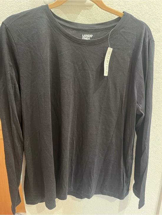 Lands' End Tops - Lands' End Black Long-Sleeve Crewneck Tee